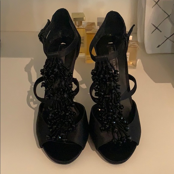 BCBG Embellished Satin Heels - Picture 1 of 5